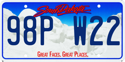 SD license plate 98PW22