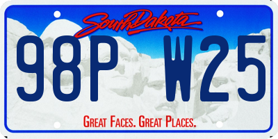 SD license plate 98PW25