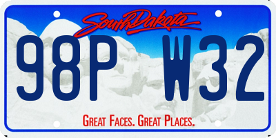 SD license plate 98PW32
