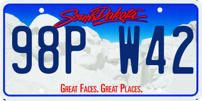 SD license plate 98PW42