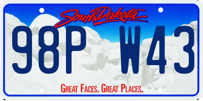 SD license plate 98PW43
