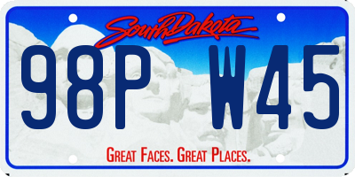 SD license plate 98PW45