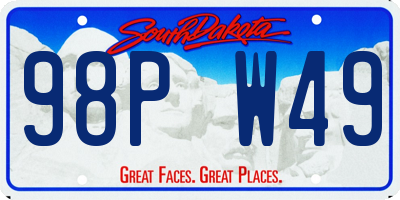 SD license plate 98PW49