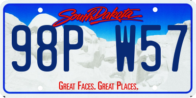 SD license plate 98PW57