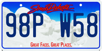 SD license plate 98PW58