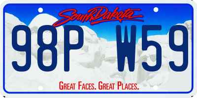 SD license plate 98PW59
