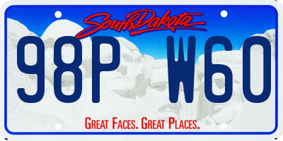 SD license plate 98PW60