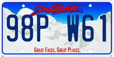 SD license plate 98PW61