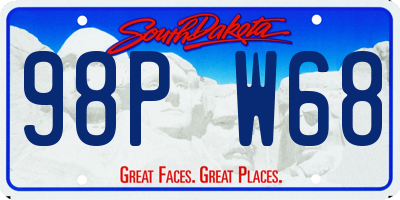 SD license plate 98PW68