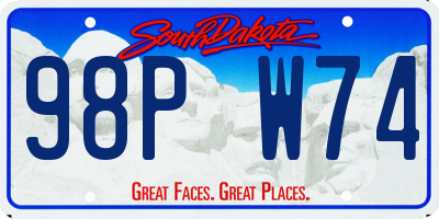 SD license plate 98PW74