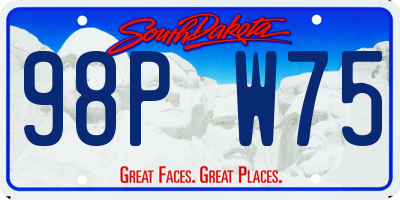 SD license plate 98PW75