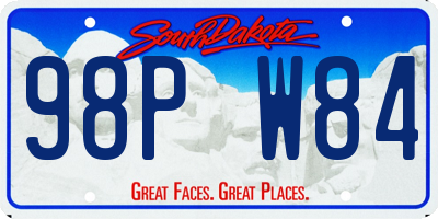 SD license plate 98PW84