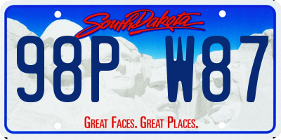 SD license plate 98PW87