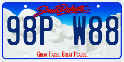 SD license plate 98PW88