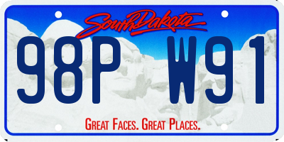 SD license plate 98PW91