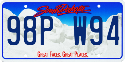 SD license plate 98PW94