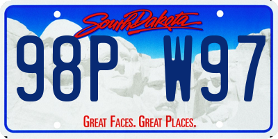 SD license plate 98PW97