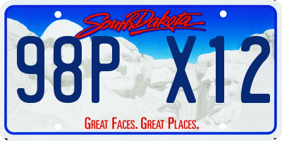 SD license plate 98PX12