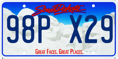 SD license plate 98PX29