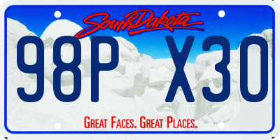SD license plate 98PX30