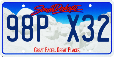 SD license plate 98PX32