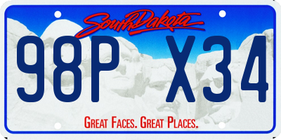 SD license plate 98PX34