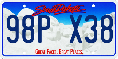 SD license plate 98PX38