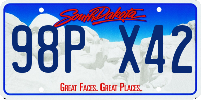 SD license plate 98PX42