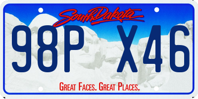 SD license plate 98PX46
