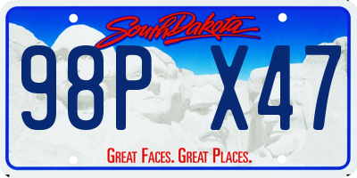 SD license plate 98PX47
