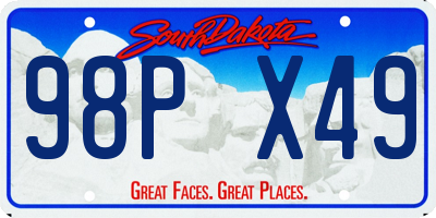 SD license plate 98PX49