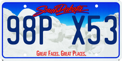 SD license plate 98PX53