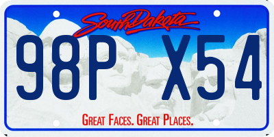 SD license plate 98PX54