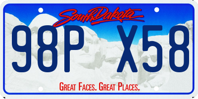 SD license plate 98PX58