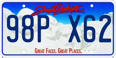 SD license plate 98PX62