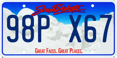 SD license plate 98PX67