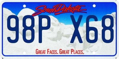 SD license plate 98PX68