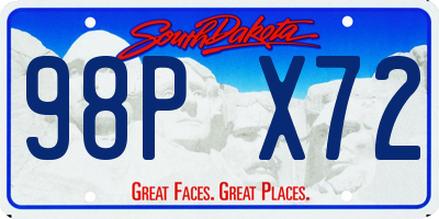 SD license plate 98PX72