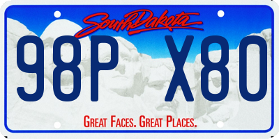 SD license plate 98PX80