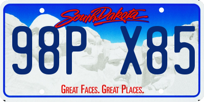 SD license plate 98PX85
