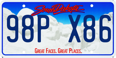 SD license plate 98PX86