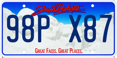 SD license plate 98PX87