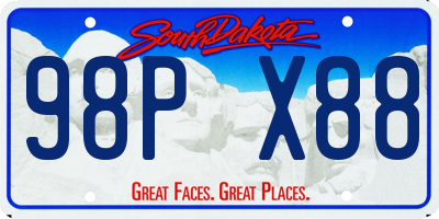 SD license plate 98PX88