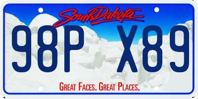 SD license plate 98PX89