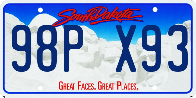 SD license plate 98PX93