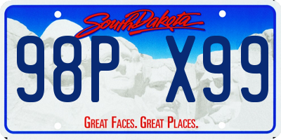 SD license plate 98PX99