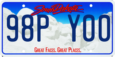 SD license plate 98PY00
