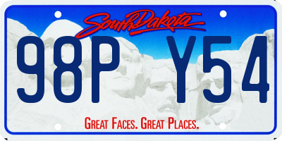 SD license plate 98PY54