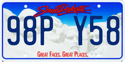 SD license plate 98PY58