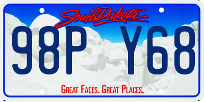 SD license plate 98PY68